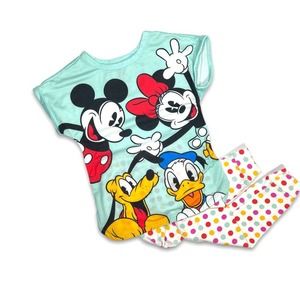 Disney 5T Girls Matching Outfit Mickey & Minnie Tunic w/ Polka Dot Leggings